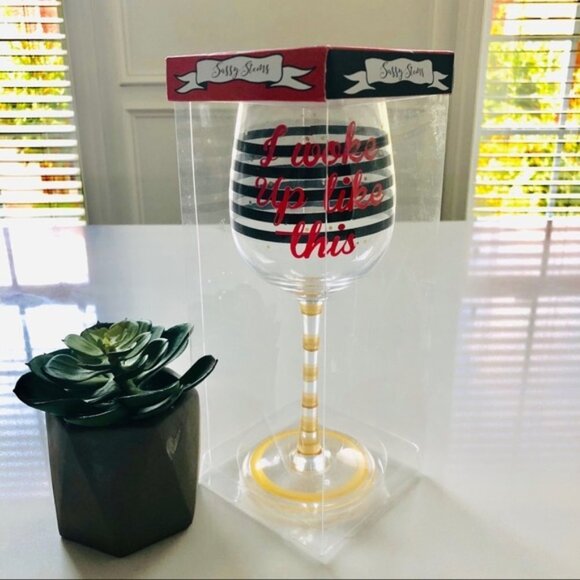 Sassy Stems “I Woke Up Like This” Wine Glass - Picture 3 of 5
